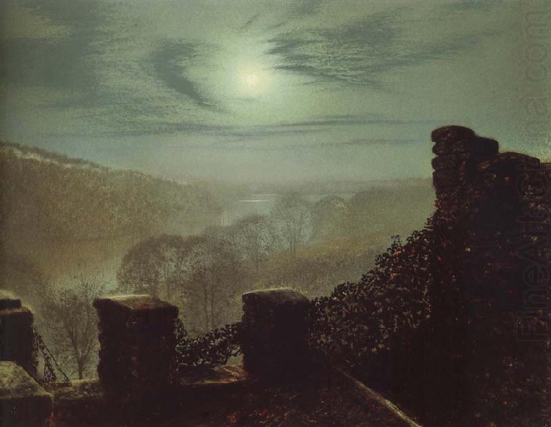 Atkinson Grimshaw Full Moon Behind Cirrus Cloud From the Roundhay Park Castle Battlements china oil painting image